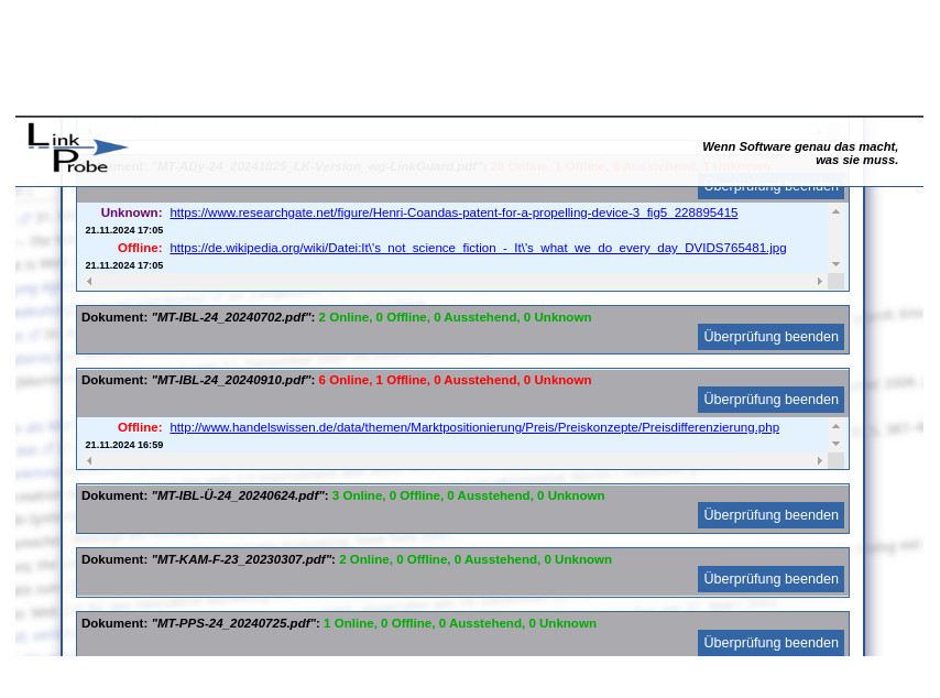 Status-Email von LinkProbe